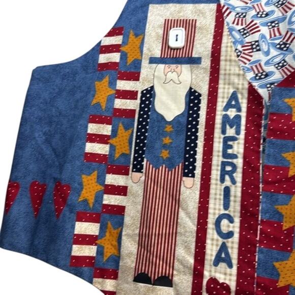 Handmade Patriotic Women's USA Red White Blue Vest Grandma Coastal ‎ Size XL - Picture 5 of 11
